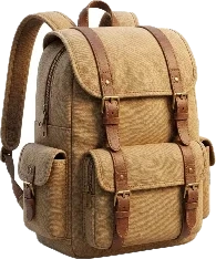 Sac à dos de voyage en toile beige